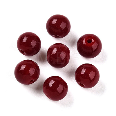 Opaque Solid Color Glass Beads X1-GLAA-N007-10mm-A04-1