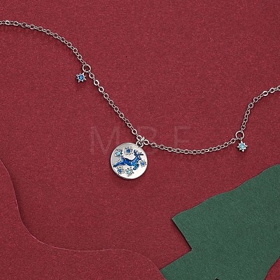 Christmas Theme Brass Pendant Necklaces NJEW-BB35103-1