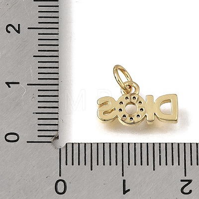 Brass Micro Pave Clear Cubic Zirconia Pendants KK-C262-47G-1