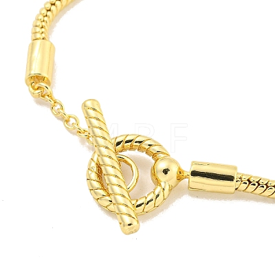 3MM Brass European Style Round Snake Chain Bracelets for Jewelry Making BJEW-G703-03G-1