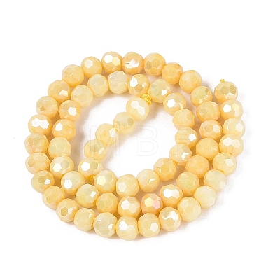 Anti-Tarnish Electroplate Glass Beads Strands EGLA-ZX010-6mm-13-1