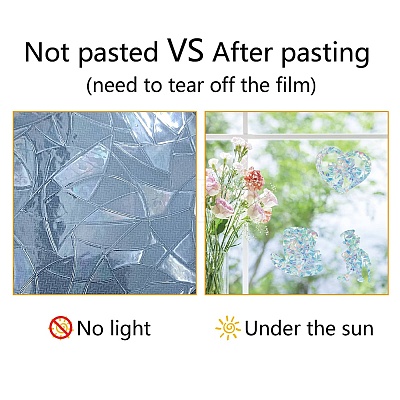 Waterproof PVC Colored Laser Stained Window Film Static Stickers DIY-WH0314-114-1