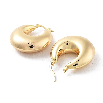 Brass Hoop Earrings EJEW-H301-02G-07-1
