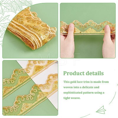 Embroidery Polyester Lace Ribbons OCOR-WH0060-51-1