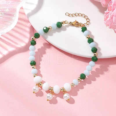 Adjustable Glass Pearl Beaded Bracelets BJEW-JB13040-1