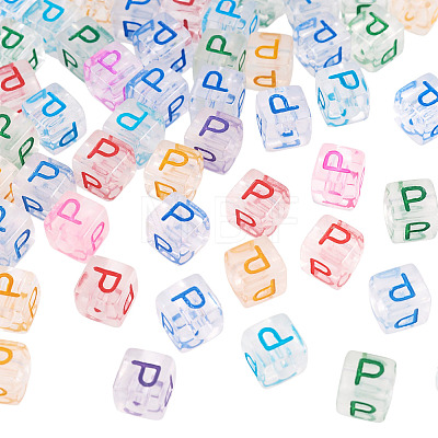 50Pcs Acrylic European Beads MACR-TADJ0001-13P-1