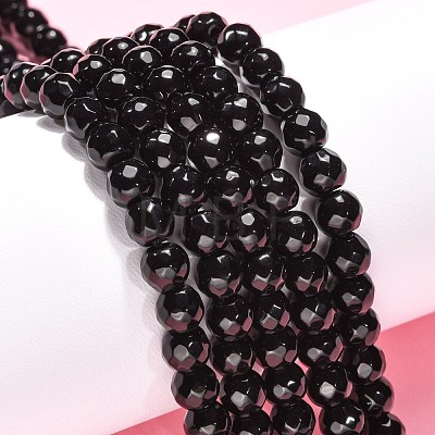 Black Stone Beads Strands G-I087-6mm-1