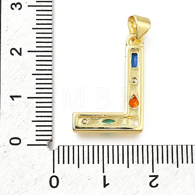 Brass Micro Pave Clear Cubic Zirconia Pendants KK-G521-01G-L-01-1