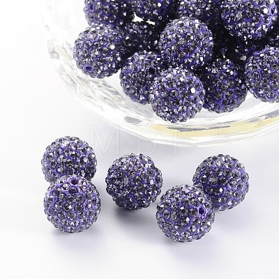 Polymer Clay Rhinestone Beads X-RB-H284-14MM-539-1