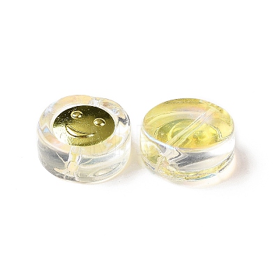 Transparent Spray Painted Glass Beads GLAA-I050-15B-1