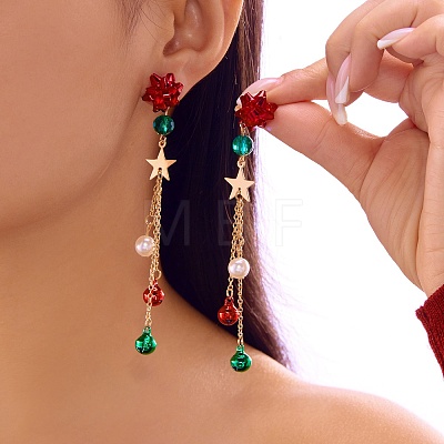Alloy Enamel Dangle Stud Earrings FS-WG05549-01-1