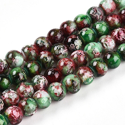 Baking Painted Glass Beads Strands DGLA-N003-4mm-A09-1