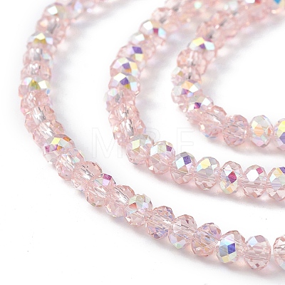 Transparent Electroplate Glass Beads Strands X-EGLA-F156-AB02-1
