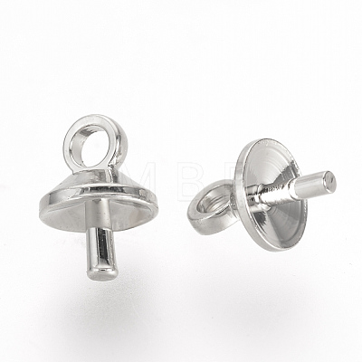Brass Cup Pearl Peg Bails Pin Pendants X-KK-R071-10P-1