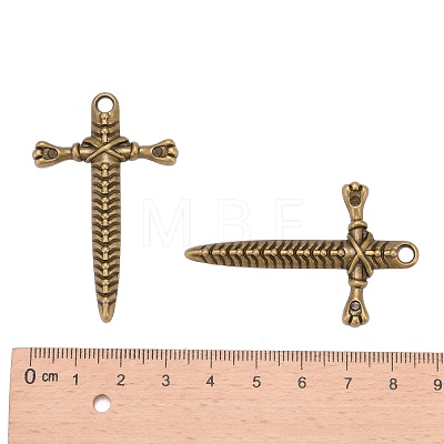 Tibetan Style Metal Dagger Pendants MLF1306Y-1