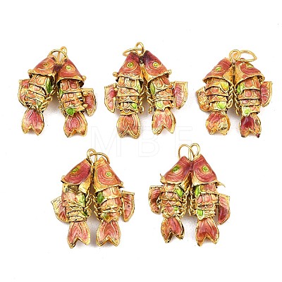 Brass Cloisonne Pendants KK-P251-A01-G-03-1