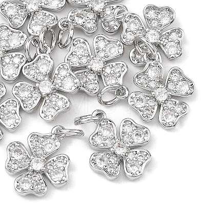 SHEGRACE Brass Micro Pave Clear Cubic Zirconia Pendants XGRQ2C060-407P-1