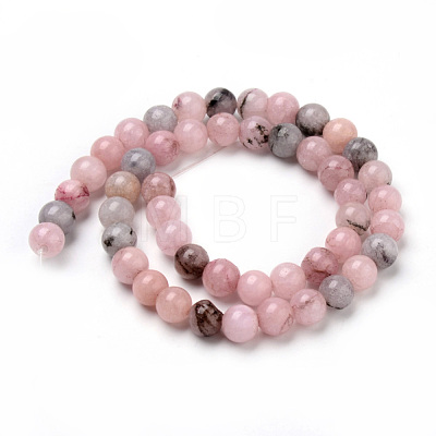 Natural Plum Blossom Jasper Beads Strands X-G-Q462-63-8mm-1