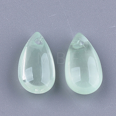 Transparent Spray Painted Glass Charms X-GLAA-S183-03D-1