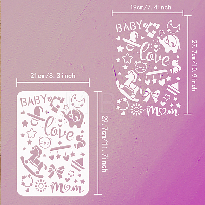 Plastic Drawing Painting Stencils Templates DIY-WH0396-410-1