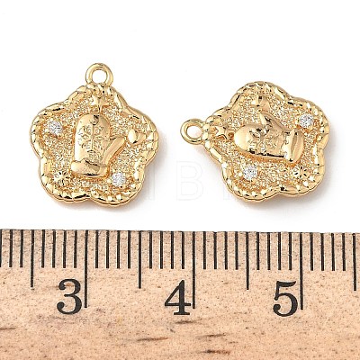 Christmas Brass Micro Pave Clear Cubic Zirconia Pendants KK-A280-03E-G-1