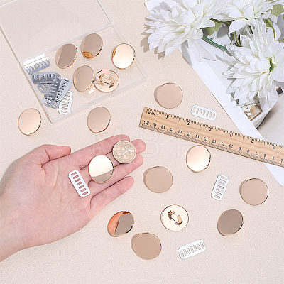 16Pcs Alloy Blank Flat Round Label Tags FIND-PH0062-03G-1