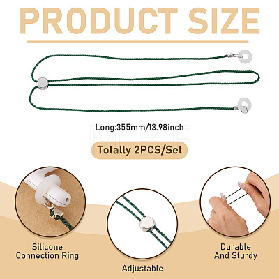 2Pcs Polyester Earphone Cord Straps HJEW-TAC0166-1