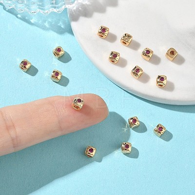 SHEGRACE Brass Cubic Zirconia Beads XGRQ4H341-682G-A-1