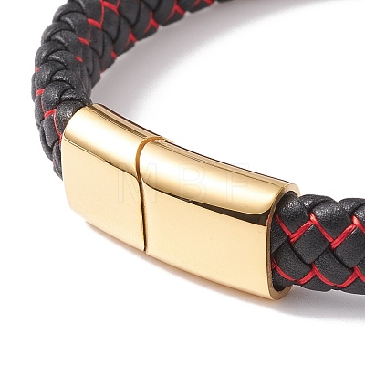 Leather Braided Cord Bracelets BJEW-E345-07-G-1