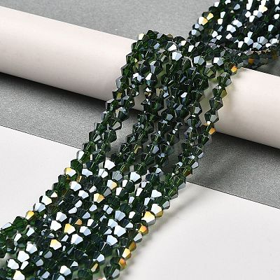 Transparent Electroplate Glass Beads Strands EGLA-A039-T3mm-B25-1