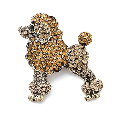 Poodle Alloy Rhinestone Brooches JEWB-Q006-01A-1