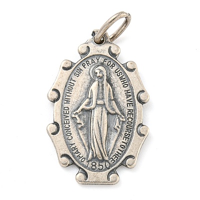 925 Thai Sterling Silver Holy Virgin Mary Pendants STER-NH0001-66AS-1