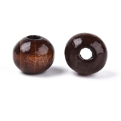 Spray Painted Round Natural Schima Wood Beads WOOD-A018-8mm-13-1
