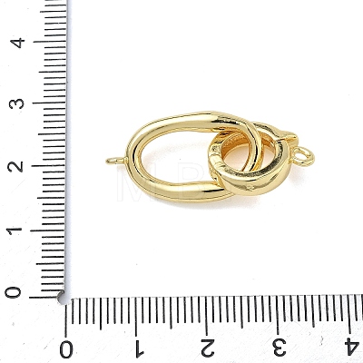 Oval Brass Fold Over Clasps KK-Z143-20G-1