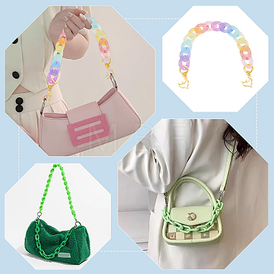 WADORN Transparent Acrylic Chains Bag Handles AJEW-WR0001-89-1