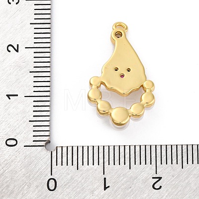 Santa Claus Brass Micro Pave Cubic Zirconia with Enamel Pendants KK-Q010-02G-1