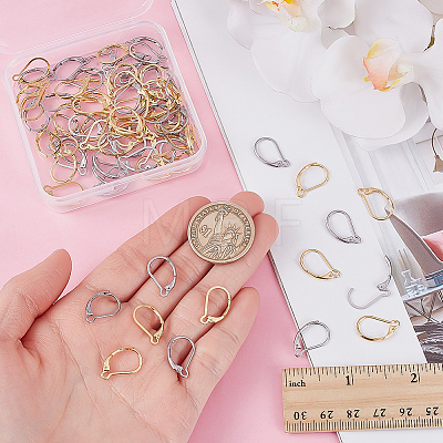 80Pcs 2 Colors 304 Stainless Steel Leverback Earring Findings STAS-ME0001-26-1