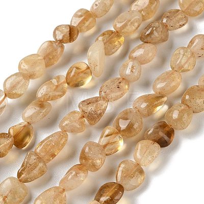 Natural Citrine(Heated) Beads Strands G-F827-A01-02-1