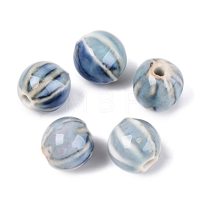 Vintage Porcelain Corrugated Beads PORC-N013-11I-1