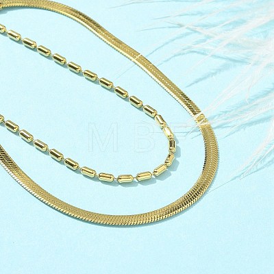 304 Stainless Steel Snake Chain Bracelets BJEW-C084-03G-1