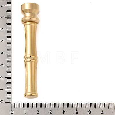 Golden Tone Brass Wax Seal Stamp Head with Bamboo Stick Shaped Handle STAM-K001-05G-S-1