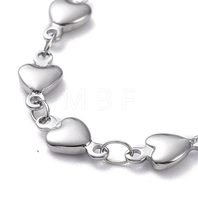 304 Stainless Steel Heart Link Chain Bracelets BJEW-JB05615-1