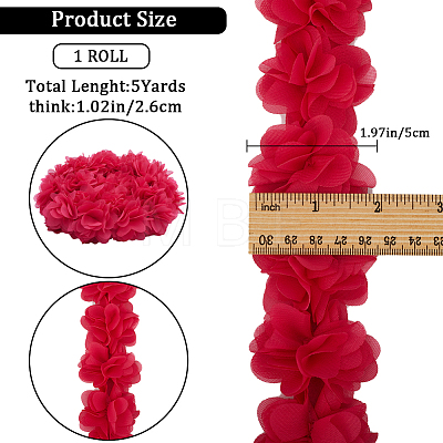 Gorgecraft 5 Yards Polyester Chiffon Lace Trim DIY-GF0008-56A-1
