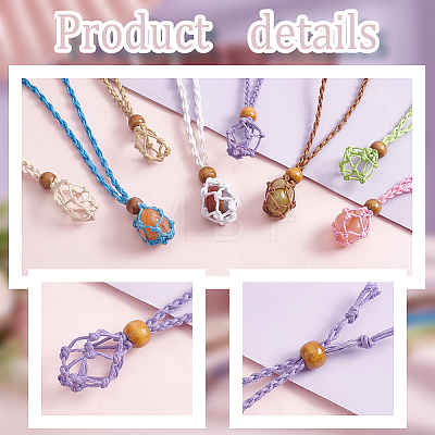   9Pcs 9 Colors Braided Cotton Thread Cords Macrame Pouch Necklace Making FIND-PH0010-47A-1