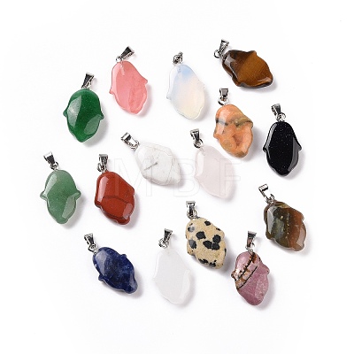 Natural & Synthetic Mixed Gemstone Pendants G-B041-03P-1