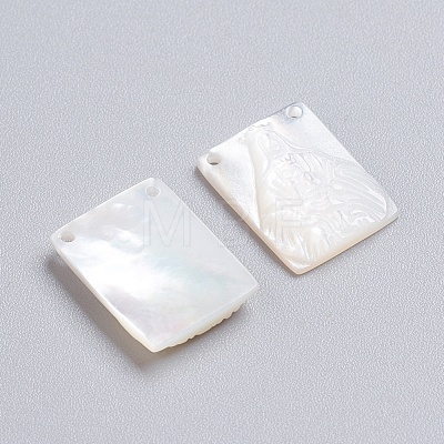 Natural White Shell Mother of Pearl Shell Pendants SSHEL-I024-09-1