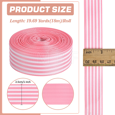 Polyester Stripe Ribbon OCOR-WH0078-507A-1
