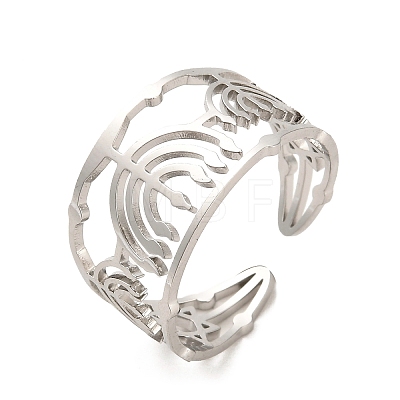 Non-Tarnish 304 Stainless Steel Open Cuff Rings RJEW-Q808-05P-1