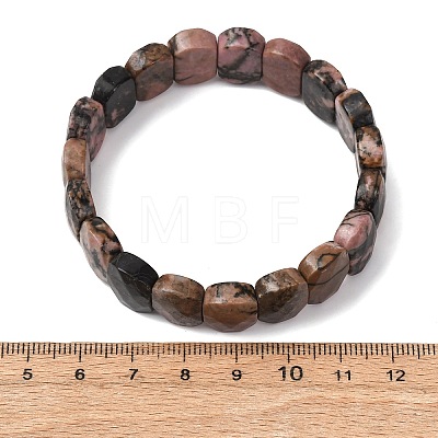 Natural Rhodonite Beaded Stretch Bracelets for Unisex G-K303-01G-1