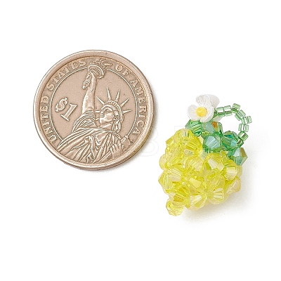 Glass Seed Beaded Pendants PALLOY-MZ01238-04-1